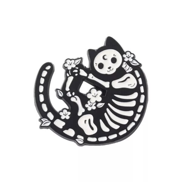 Gato esqueleto flores