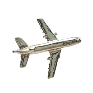Avión plateado 3D