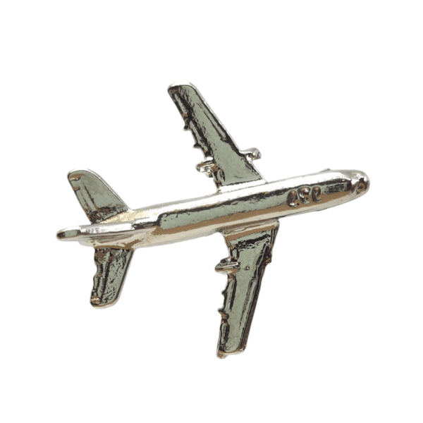 Avión plateado 3D