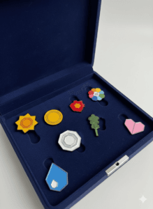 Set de 8 medallas Kanto